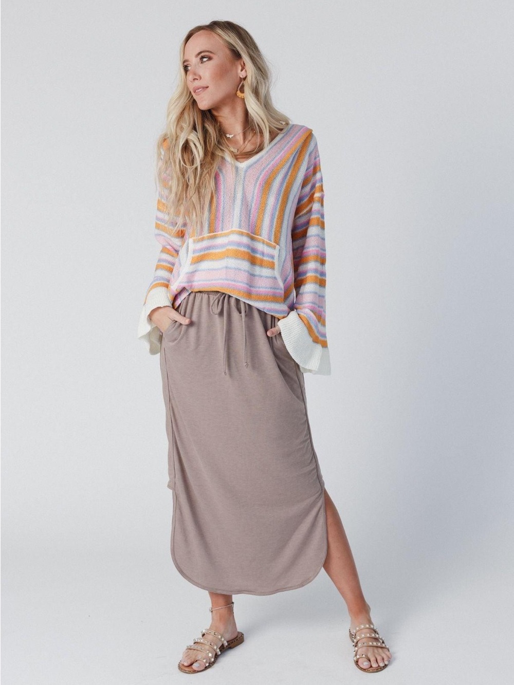 NWT Three Bird Nest The Nest So Comfy Drawstring Maxi Skirt